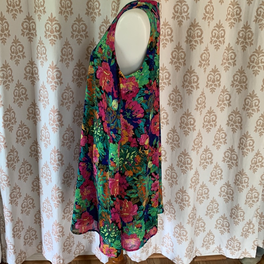 Tribal femme floral flowy shift dress M - Picture 4 of 11